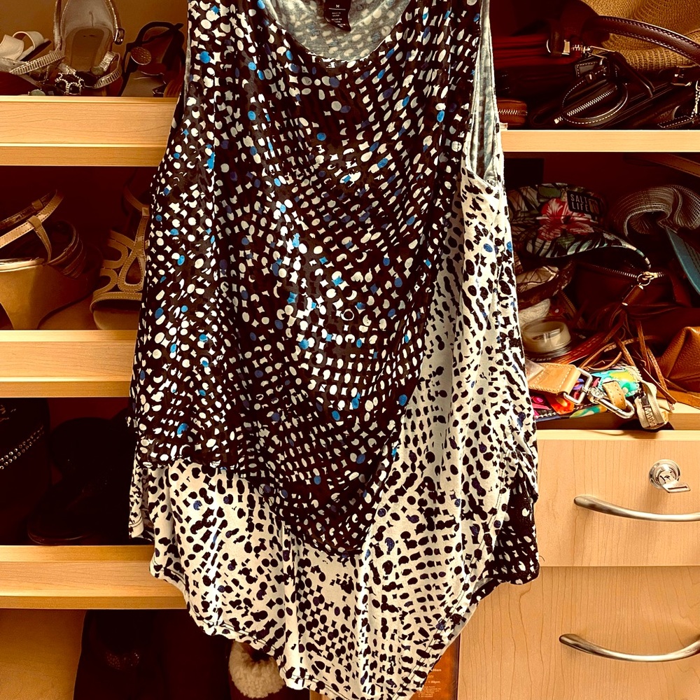 WHBM asymmetrical tank style blouse.